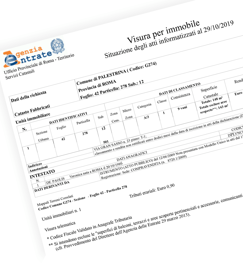 visura catastale online richiedi in pochi secondi visura catastale immobile per soggetto per persona fisica
