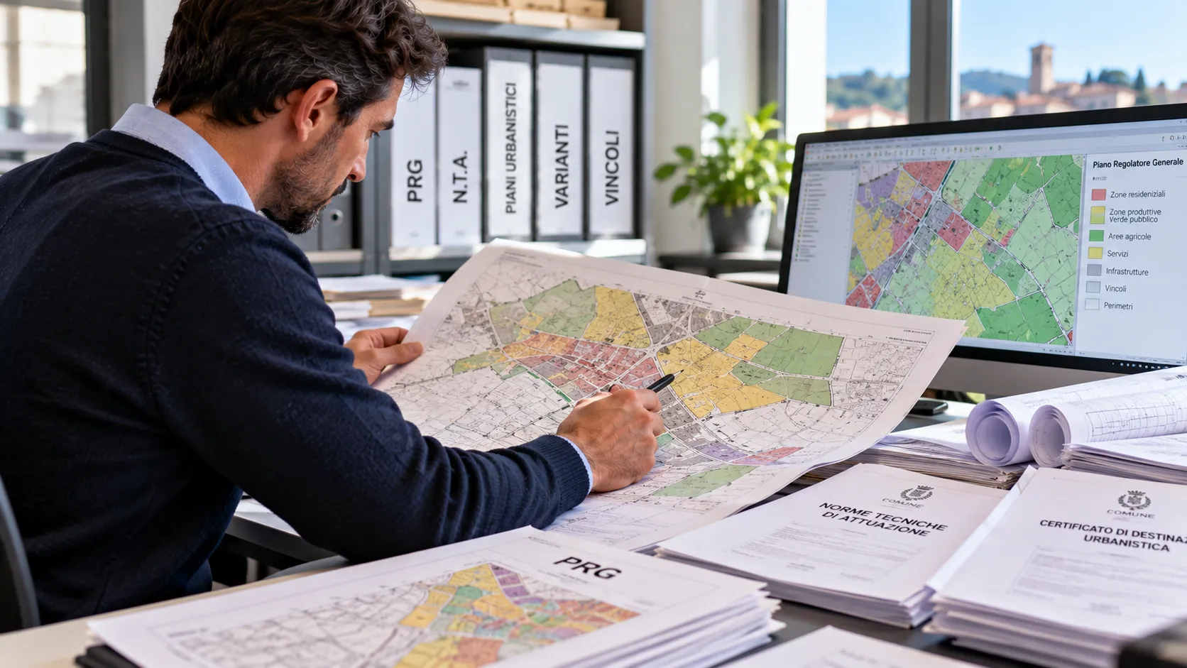 CDU, PRG e documenti urbanistici Tecnico analizza PRG, cartografia e documenti urbanistici per verificare la destinazione di un'area
